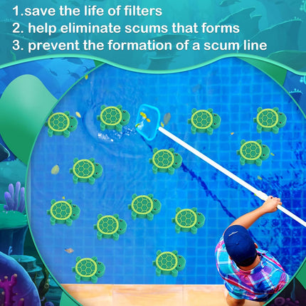 18 Pcs Oil Absorbing Sponge Hot Tub Scum Absorber Swimming Pool Spa Sponge Accessories Cleaning Kit to Collect Scum Grime and Oil from Hot Tub Swimming Pool and Spa(Turtle).