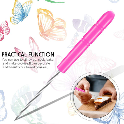 8 Pieces Butterfly Cookie Cutter Set Stainless Steel Metal Biscuit Cutter Mould and 6 Pieces Sugar Stirring Pins for Sandwich Chocolate Fondant Biscuit Cake Kitchen Baking.