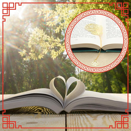 12 Pieces Metal Bookmarks for Women Metal Leaf Bookmark with Chain Christmas Gifts for Book Lovers Writers Readers.