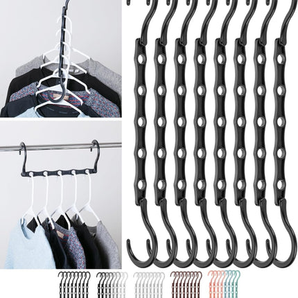 - Space Saving Hangers, Black, 8 Pack, Clothes Organizers, Shirt Hangers, Magic Closet Space Savers.