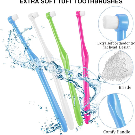 8 Pieces End Tuft Toothbrushes Extra Soft Tufted Brush Teeth Manual Single Compact Interdental Brush for Adult Detail Cleaning and Care.