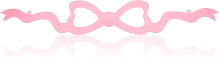 Pink Bow Metal Wall Decor Coquette Bow Wrought Iron Wall Art Cute Preppy Room Decor Pink Horizontal Hanging for Bedroom Bathroom Kitchen Above the Door Bed Window.