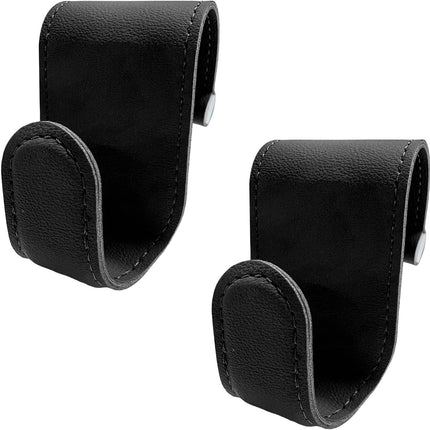 2 PCS Car Co-Pilot Glovebox Hooks, Anti-Scratch Leather Auto Glove Box Storage Hangers, Vehicle Glovebox Organizer Passenger Seat Hanging Hooks for Handbag Purse Umbrellas (Black).