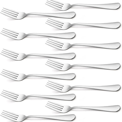 Silverware, Dinner Fork 8 Inches, Forks Set of 12 Premium Food Grade Stainless Steel Forks for Home Kitchen Party Restaurant, Mirror Polished Dishwasher Safe.