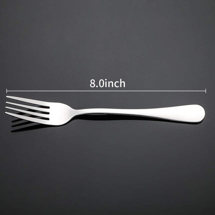 Silverware, Dinner Fork 8 Inches, Forks Set of 12 Premium Food Grade Stainless Steel Forks for Home Kitchen Party Restaurant, Mirror Polished Dishwasher Safe.