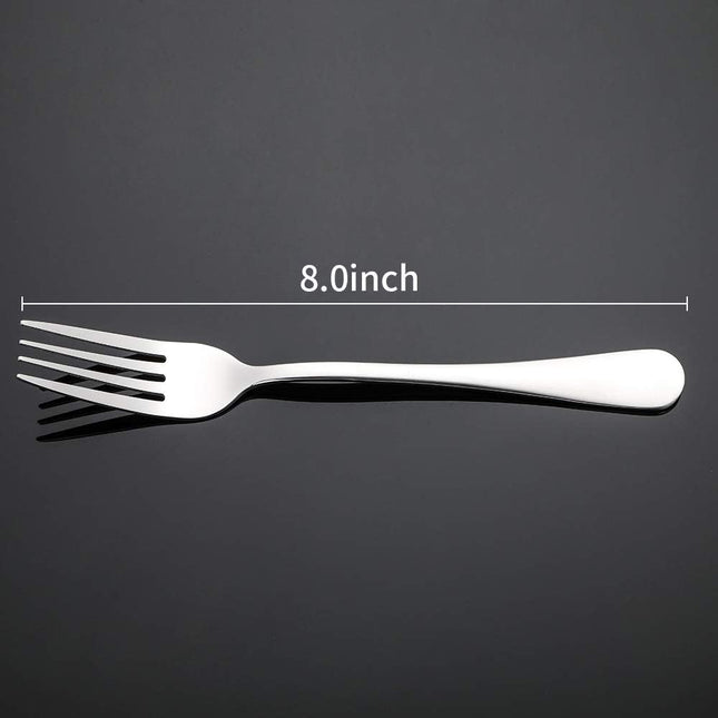 Silverware, Dinner Fork 8 Inches, Forks Set of 12 Premium Food Grade Stainless Steel Forks for Home Kitchen Party Restaurant, Mirror Polished Dishwasher Safe.
