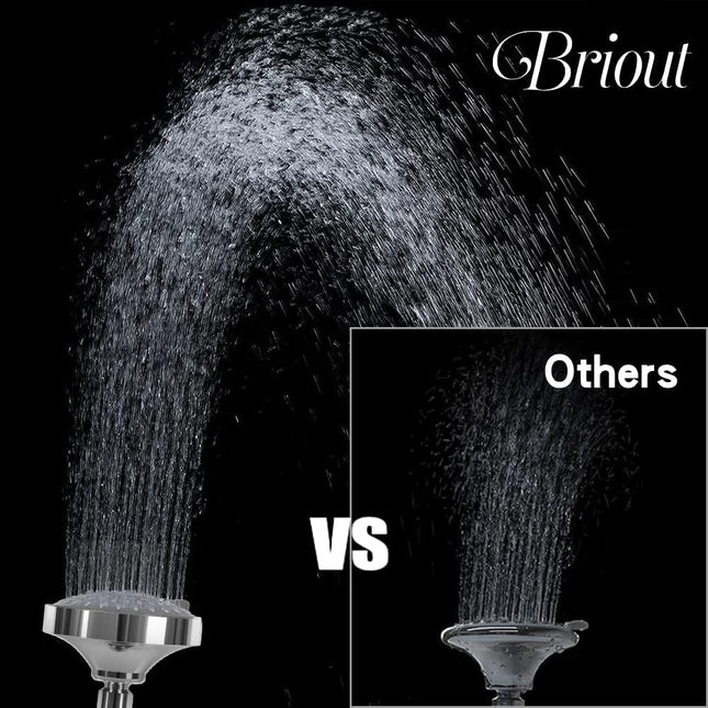 Shower Head, High Pressure Shower Heads 4.1 Inch 5 Settings Rain High Flow Fixed Showerhead for Luxury Shower Experience Even at Low Water Pressure, Chrome.