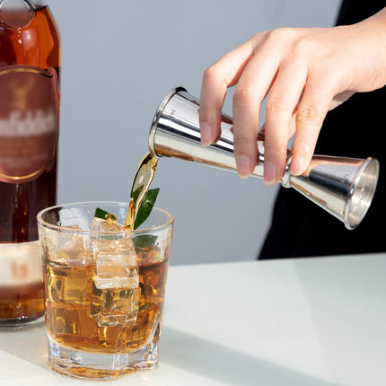 Mixing Spoon and Jigger for Bartending Stainless Steel Home Bar Tool for Making Delicious Cocktails Drinks Juice.