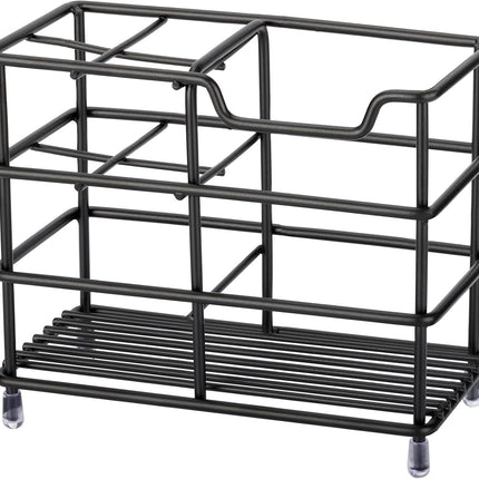 304 Stainless Steel Bathroom Toothbrush Holder Toothpaste Holder Stand Bathroom Accessories Organizer (Black, Small).