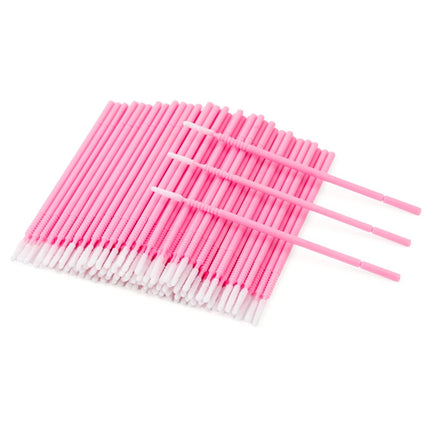 Micro Cotton Swabs, 200pcs Disposable Micro Applicator, Microswabs for Eyelash Extensions, Micro Applicator Brush Cleaning Tool for Lashes, Dental, Nails, Eyeliner and Personal Care (Pink).