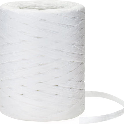 218 Yards Raffia Paper Craft Ribbon, 1/4 Inch Wide Raffia Ribbon, White Packing Paper String for Gift Wrapping, DIY Arts & Crafts, Christmas Holiday Decor.