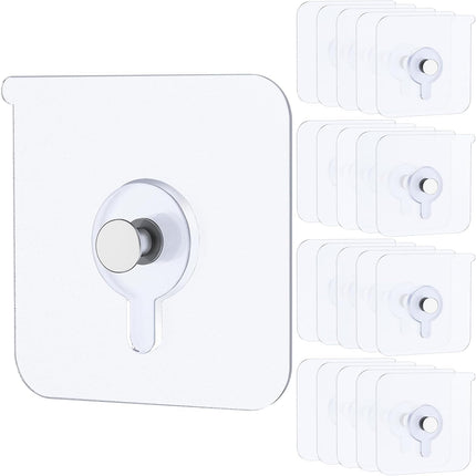 20 Pcs Adhesive Picture Hooks 20 lbs Max 2.2”Load No Drill Screw Stickers Heavy Duty Picture Hangers Without Nails No Nail Wall Hooks for Hanging Frame Hanger Sticky Hook for Bathroom Kitchen.