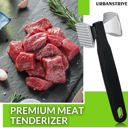Premium Heavy Duty Meat Tenderizer Hammer, Stainless Steel Meat Mallet Tenderizer, Dual-Sided Meat Hammer Tenderizer, Meat Pounder Kitchen Mallet for Beef, Chicken Pounder, Black.