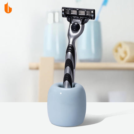 Ceramic Toothbrush Holders for Bathrooms, Sleek Tooth Brush Holder Toothbrush Stand Tooth Brushing Holder, Portable Bathroom Accessories Organizer, Grey, 2 Pack.