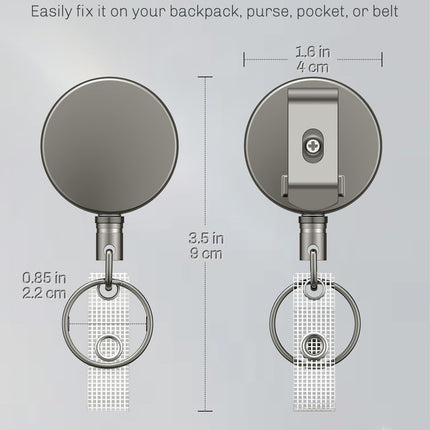 3 Pack Sliding Badge Holder Vertical Plastic Case and 2 Pack Metal Retractable Keychain Heavy Duty Metal Retractable Badge Reel.