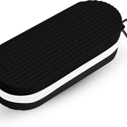 Swim Goggles Case with Drain Hole, Portable Zipper Eye Box with Hook for Goggles Sunglasses Eyeglass (Black).