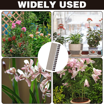 10Pcs Plant Support Stakes with 15Pcs Plant Clips, 15.75inch Tall Bendable Single Stem Sticks Orchid Clips Brown Helps Growth for Indoor Outdoor Flowers Rose Amaryllis.