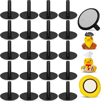 20Pcs Plastic Duck Holder Car, Rubber Duck Plug Ducks Display Fixed Mount Duck Holder, Self-Adhesive Duck Holder for Car, Gift for Car Lover, Black(Rubber Ducks Not Included).