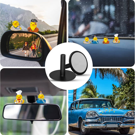 20Pcs Plastic Duck Holder Car, Rubber Duck Plug Ducks Display Fixed Mount Duck Holder, Self-Adhesive Duck Holder for Car, Gift for Car Lover, Black(Rubber Ducks Not Included).