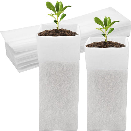 60Pcs Nursery Grow Bags, Biodegradable Non-Woven Fabric Plant Bags, Seedlings Growing Pots for Vegetable Flowers Fruits Tree Planting (12.2 3.3 Inches).