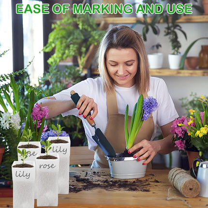60Pcs Nursery Grow Bags, Biodegradable Non-Woven Fabric Plant Bags, Seedlings Growing Pots for Vegetable Flowers Fruits Tree Planting (12.2 3.3 Inches).