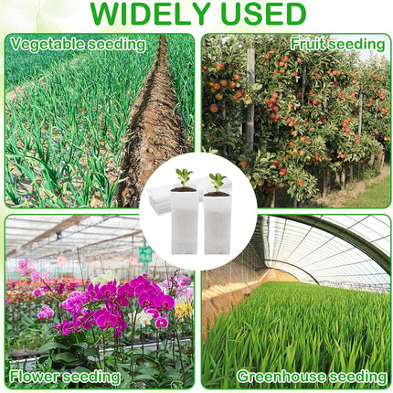 60Pcs Nursery Grow Bags, Biodegradable Non-Woven Fabric Plant Bags, Seedlings Growing Pots for Vegetable Flowers Fruits Tree Planting (12.2 3.3 Inches).