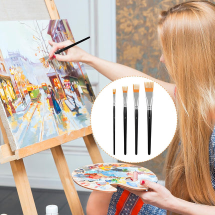 4Pcs Comb Artist Brush Set, Rake Brushes for Painting with Birch Wood Handle, Paintbrush for Acrylic Paint, Textured Art Paintbrush Sets for Greeting Cards & DIY Crafts.