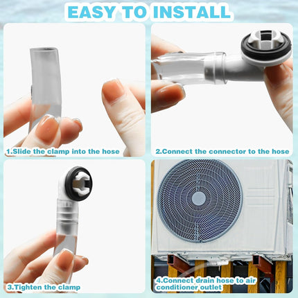 3Ft Portable Air Conditioner Drain Hose, 3/5 Inch Leakproof AC Drain Hose Kit, Universal AC Drain Hose Drain Pipe Replacement with Hose Connector and Clamp, Window Air Conditioner Unit Parts.