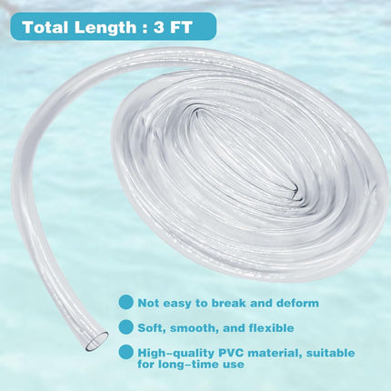 3Ft Portable Air Conditioner Drain Hose, 3/5 Inch Leakproof AC Drain Hose Kit, Universal AC Drain Hose Drain Pipe Replacement with Hose Connector and Clamp, Window Air Conditioner Unit Parts.