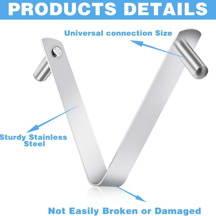 9Pcs Pool Brush Clip V-Shaped Clip, Innovative Pool Hooks for Poles Double Pin Spring Button Clip for Stainless Steel Clips, Applies to Pool Swimming Pools & Accessories Tools Pool Pole Clips.