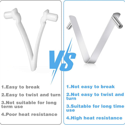 9Pcs Pool Brush Clip V-Shaped Clip, Innovative Pool Hooks for Poles Double Pin Spring Button Clip for Stainless Steel Clips, Applies to Pool Swimming Pools & Accessories Tools Pool Pole Clips.