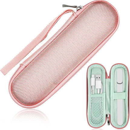 Portable Hard Carrying Case for Solowave 4 in 1 facial wand, Solawave wand for face Protective Bag Storing USB Cable, Hard Case Facial Wand with Zipper and Hanging Rope (Pink).