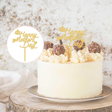 10Pcs Happy Mothers Day Cake Topper Mothers Day Decorations, Acrylic Happy Mothers Day Topper Cupcake Cake Topper, Gold Glitter Cake Sticks Cake Decorations for Mother's Day Party Suppliers.