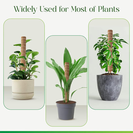 Moss Pole for Plants Monstera, Extendable Plant Sticks Support, Plant Stakes for Indoor Potted Plant, 15.7'' Coco Coir Pole Plant Trellis for Sphagnum, Pothos and Other Climbing Plants(2 PCS).