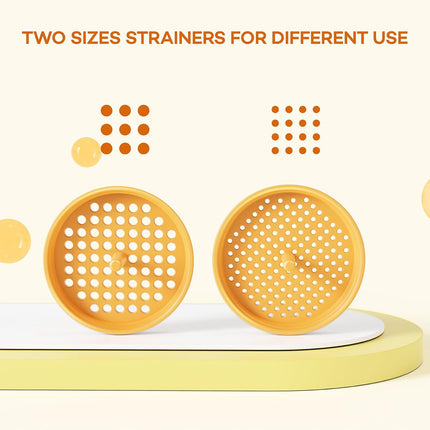 Wide Mouth Versatile Funnel, Canning Funnels for Kitchen Use, Food Grade Plastic Cooking Funnel Set with 4 Size Spouts and 2 Strainers for Filling Different Bottles and Bags, Orange.