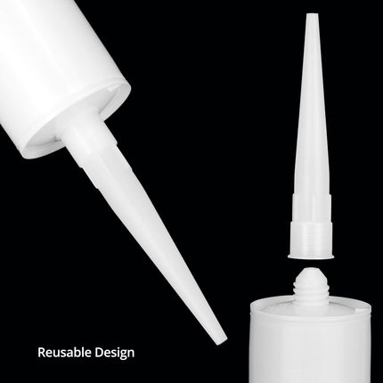 Empty Caulking Sealant Tubes - 11 Oz Capacity Each, 4 Pack Reusable Plastic, for Standard Caulking Guns.