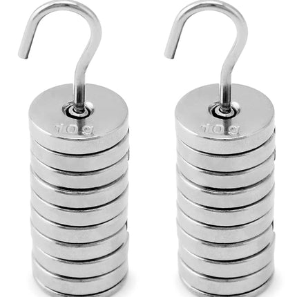 Lab Slotted Mass Set, 2 Set of Chromium-Plated Metal Slotted Weights, One Set - Total 100g - Includes 9 Weights (10g Each) & One Hanger (10g).