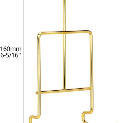 6 Pack Gold Tea Cup and Saucer Display Stand Holder Rack for China Coffee Mugs Organizer – Teacup Easel for Kitchen, Dining Room, and Curio Cabinet Displays.