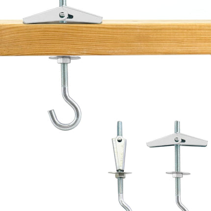 Ceiling Hooks, 12 Packs 3-9/16" Spring Toggle Wing Bolts Wall Fixing Heavy Duty Pothook for Hanging Plants, Swag Hooks Plant Hooks Toggle Hooks.