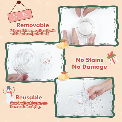 Wreath Hanger, Large Twist Lock Suction Cup Wreath Hooks, Heavy Duty, 22 LB Capacity, Removable and Reusable, Round, Clear, 2 Pcs.