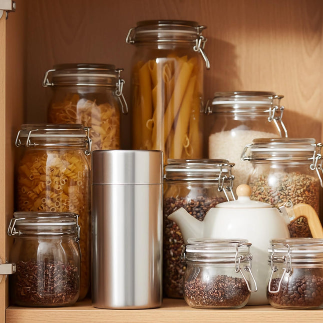 304 Stainless Steel Airtight Storage Container, Multifunctional 550ml, Ideal for Coffee, Tea, Sugar, Flour.