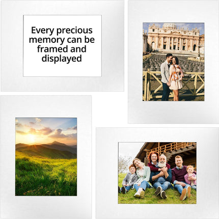12x16 Picture Mats Cut for 8x10 Photo, 10 Pack White Double Mat Picture Matboard - Pre-Cut Mat Board Show, Bevel Cut Matte to Display Art Family Photos, Show Kits, Art, Picture Framing,.