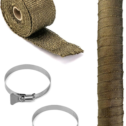 Fireproof Pipe Wrap, Pipe Insulation Webbing Anti-Scald Chimney Ribbon Furnace Flue Protector with 2 Clips.