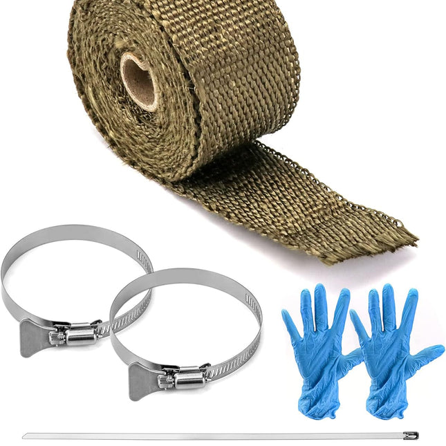 Fireproof Pipe Wrap, Pipe Insulation Webbing Anti-Scald Chimney Ribbon Furnace Flue Protector with 2 Clips.