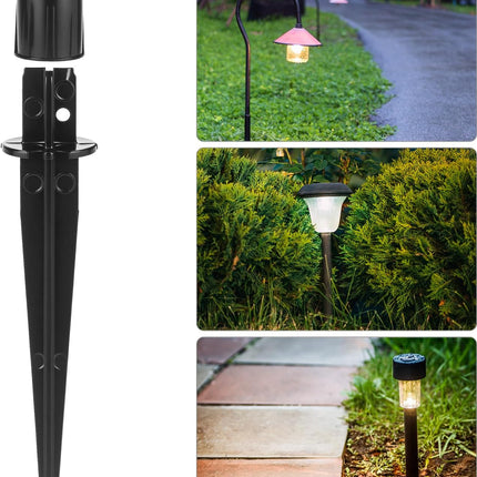 Metal Stakes Solar Lights Replacement Spike, 8 Pack Reinforced Ground Stakes, Replacement Nails for Garden Lights Landscape Pathway Patio Lamps Pole, 0.78x5.36 inches Outdoor Ground Stake.
