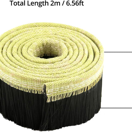 CNC Vacuum Brush, 70MM x 2M Vacuum Cleaner Engraving Machine Dust Shoe Brush Dust Cover for CNC Router Spindle Motor, Black.