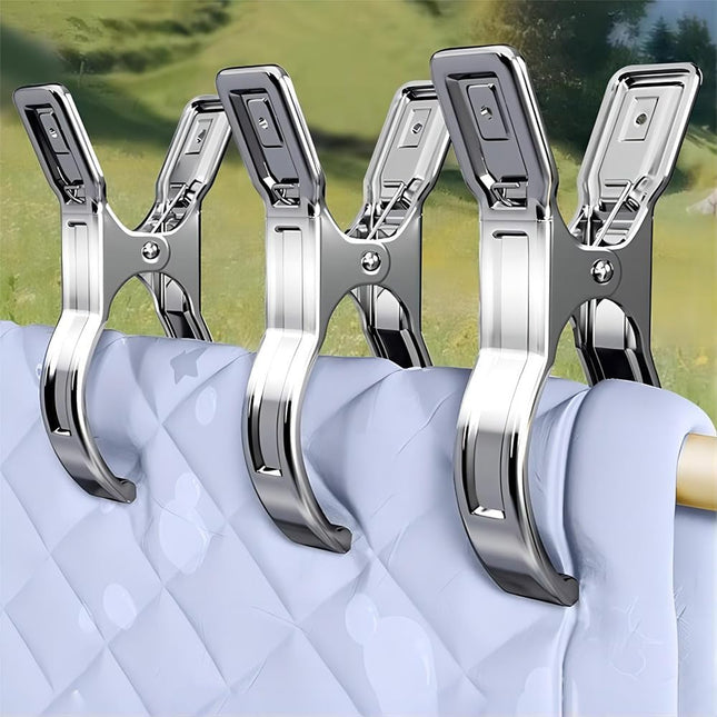 Metal Pool Cover Clips - 10 Pcs Large Beach Towel Chair Clips 5.5 Inch Stainless Steel Clothes Pins Quilt Clamps Windproof for Sunbed Lounge Cruise (14cm).