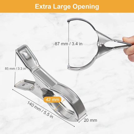Metal Pool Cover Clips - 10 Pcs Large Beach Towel Chair Clips 5.5 Inch Stainless Steel Clothes Pins Quilt Clamps Windproof for Sunbed Lounge Cruise (14cm).
