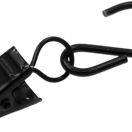 Curtain Clips Gutter Hooks, 40 Pcs Metal S Hooks Awning Xmas Light Shower Hanging Clips for Christmas Decoration, Indoor and Outdoor (Black).