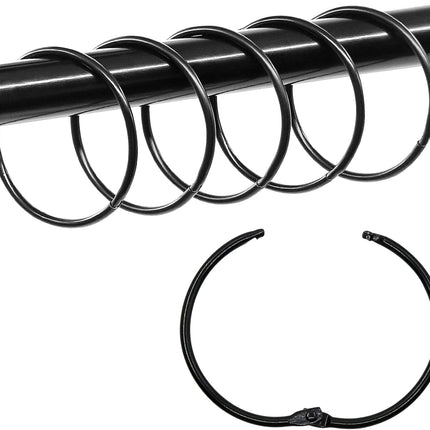 Loose Leaf Binder Book Rings -  36 Pcs 2 Inch Large Metal O Ring Binding Rings for Index Card, School Notecards, Office (Black).
